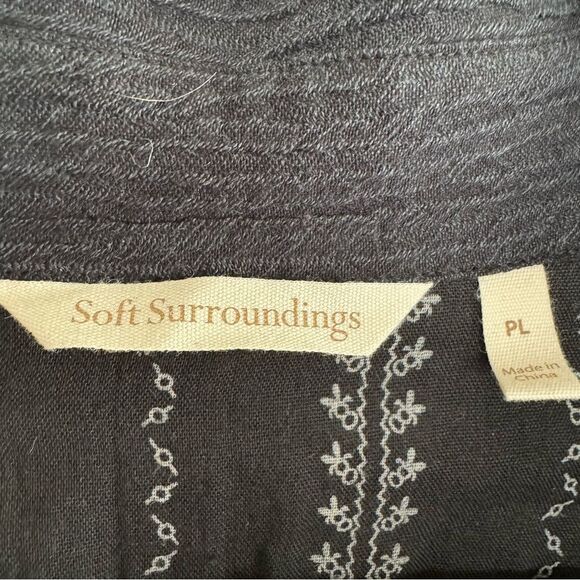 Soft Surroundings Cannes Black Crinkle Gauze Jumpsuit - Picture 5 of 8